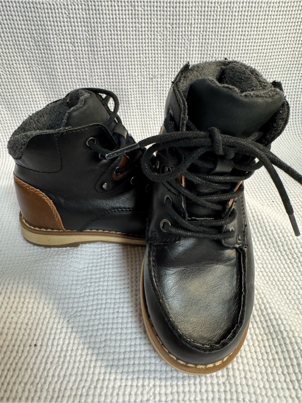 Magellan Outdoors Black and Brown Kids Lace-Up Ankle Boots